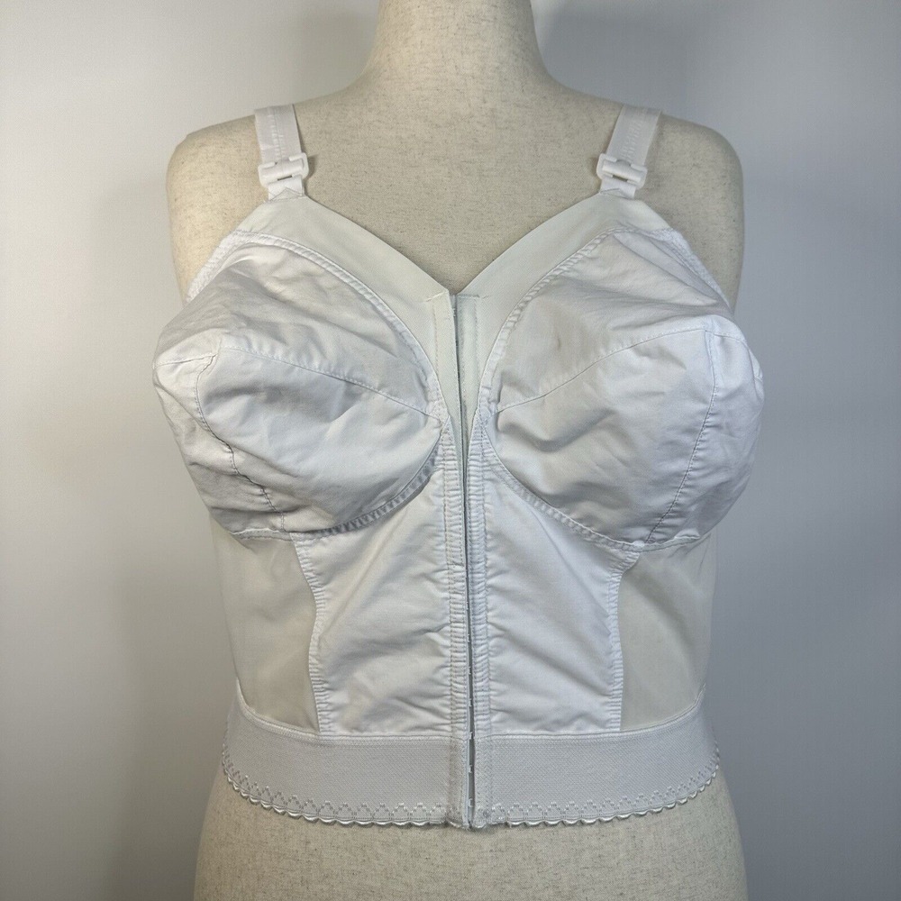Exquisite Form Longline Bra Bustier Size 36D White Ed Gein